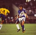 1995年８月９日｜親善試合 ブラジル戦｜● １-５｜　この試合を最後にラモス瑠偉が代表を引退した。　(C) SOCCER DIGEST