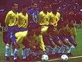 1995年６月６日・リバプール｜ブラジル：GKゼッチ、DFジョルジーニョ、アウダイール、マルシオ・サントス、ロベルト・カルロス、MFジュニーニョ・パウリスタ（61分レオナルド）、ドゥンガ、ドリーバ、ジーニョ（73分リバウド）、FWエジムンド、ロナウド　(C) SOCCER DIGEST