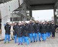 【G大阪】新体制発表後、監督、選手たちは大阪府吹田市に建設中の新スタジアムを見学した。　(C) SOCCER DIGEST