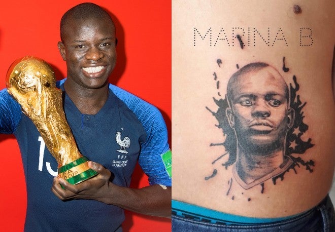 面白過ぎる フランスで衝撃のタトゥーが話題に W杯優勝を祝してカンテの顔を サッカーダイジェストweb