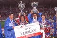 【２冠】1997年／ナビスコカップ（現ルヴァンカップ）／ホーム＆アウェー方式が採用された決勝戦は磐田を相手に圧勝！（第１戦：磐田１－２鹿島、第２戦：鹿島５－１磐田）｜写真：サッカーダイジェスト