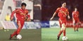 【PHOTO】（左）1994年／江川重光、（右）1995年／フランク・デュリックス｜写真：サッカーダイジェスト
