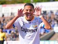 【厳選ショット】マルコス・ギリェルメのゴール後のパフォーマンス｜写真：田中研治（サッカーダイジェスト写真部）