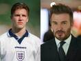 デイビッド・ベッカム（左：1995年／右：2023年）｜写真：Getty Images
