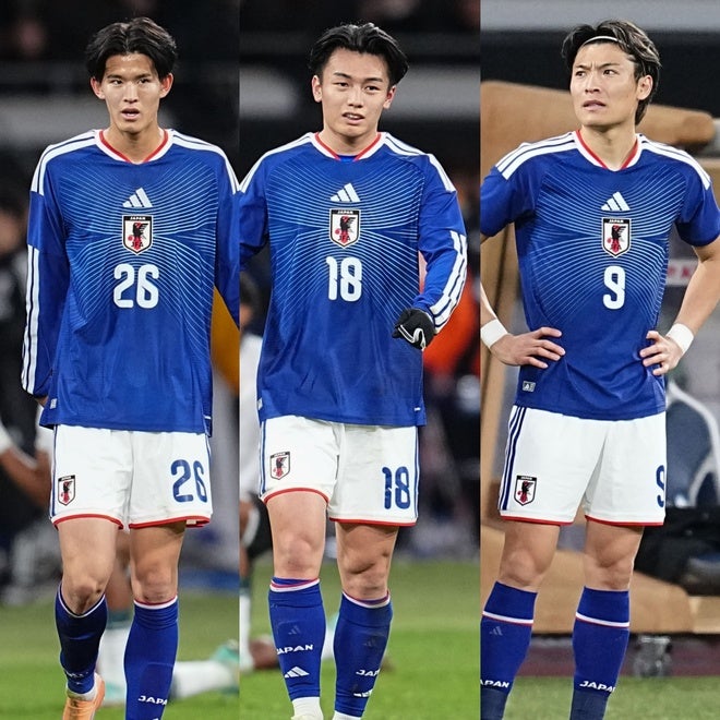 上田綺世、町野修斗、後藤啓介が前線で並び立つ。ボリビア戦でトライ