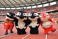 【画像】グランパスくんJr.、グランパスくん、グランパコちゃん、グララ｜写真：金子拓弥（サッカーダイジェスト写真部）